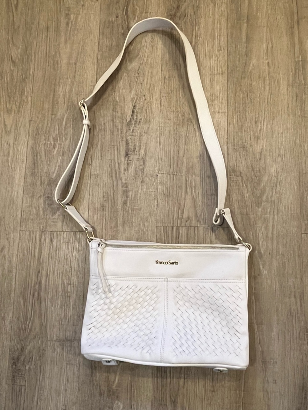 Franco Sarto White Woven Crossbody Bag NWOT - Picture 3 of 13